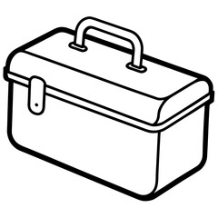 Lunchbox line art vector illustration 