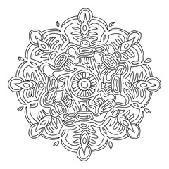 ornamental round lace pattern vector