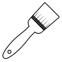 White color brush line art vector illustration 