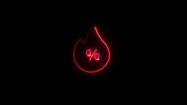 Abstract neon Hot sale price offer deal icon animation.Shopping and Mega sale, special offer, Big sale, Order now, Flash sale, Best choice and Hot sale