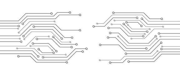 Abstract Technology Background, grey circuit board pattern, microchip, power line, blank space