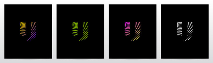 Laser Stroke Lines Diagonal Negative Space Logo Design U © recehan