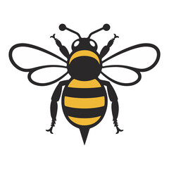 simple yellow and black bumblebee bee icon design

