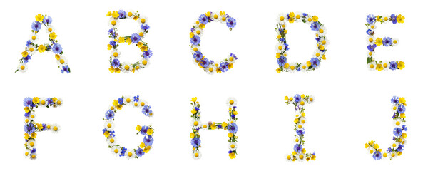 alphabet made from wildflowers part 1