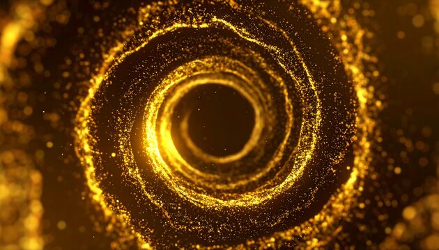 Golden spiral vortex in dark background