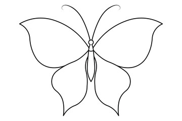 Butterfly continuous one line art and elegant continuous one line drawing in minimalist style design