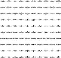 Fototapeta premium Black horizontal flourish borders in vector with transparencyBlack horizontal flourish borders in vector with transparency