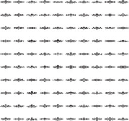 Obraz premium Black horizontal vector ornament lines with transparent background