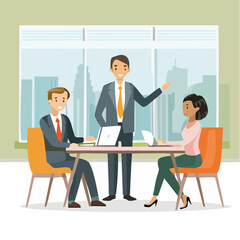 Business presentation in office