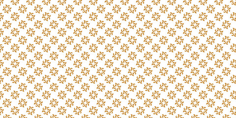 Golden vector seamless pattern with small diamond shapes floral silhouettes. Simple texture.