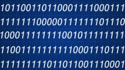 digital symbol bitcoin crypto currency flowing on background. Big data loopable of technology background, data security, computer crime - 4K stock 