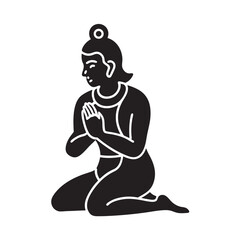 Devoted Hanuman Showing Reverence To Rama Silhouette