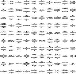 Fototapeta premium Intricate black ornament vector with baroque decorative curves