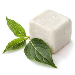 A single edible camphor chunk, aromatic and cooling, used in traditional medicine,