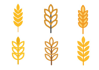 Agriculture wheat ear Vector Set