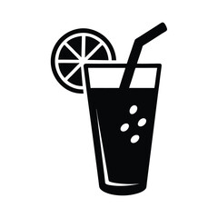 Lemonade Glass Icon Vector Illustration