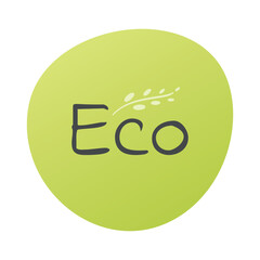 Eco vector sign. Product sticker. Green gray isolated label. Symbol for food, merchandise, label, healthy eating, lifestyle, design element