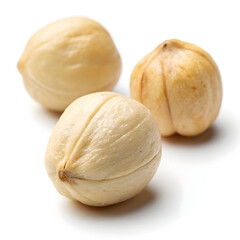 A single whole dried lotus seed, nutritious and mildly sweet, used in cooking,