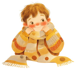 PNG A cute boy wearing graduated cloth illustration children's colors.