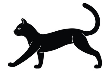 cat stretching vector icon
