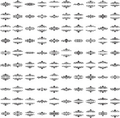 Black flourish ornament vector with vintage scroll details