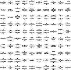 Black floral ornament vector with intricate swirl decoration