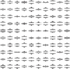 Classic black vector ornament with ornate floral details