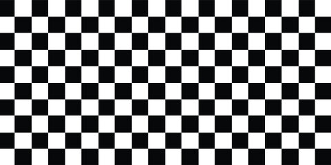 Fototapeta premium Black and white checkered pattern . Chess pattern . Black and white square background .