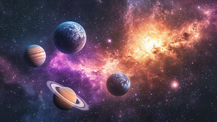 Planetary Alignment, Esoteric Planetary Alignment , Elegant celestial background with subtle stars and centered natal chart, muted blue and silver tones, Instagram ads for astro  