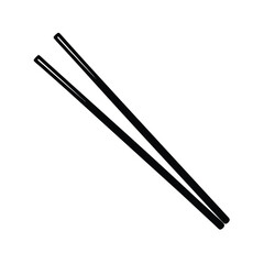 chopsticks on white background