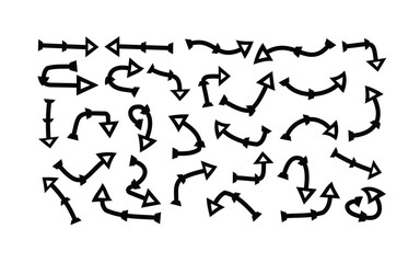 Black curved arrows set