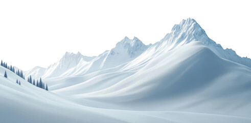 Fototapeta premium PNG A snow-covered mountain landscape mountains peaks scenery.