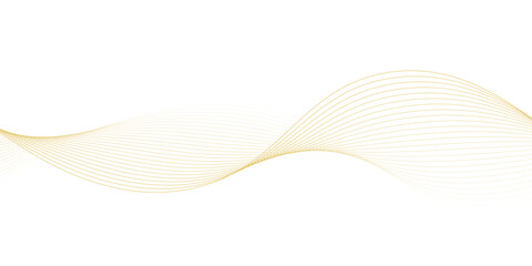Soft Gold Smoke Gradient Transparent Wave Background. Colorful Flowing Wavy Lines isolated on white background.