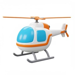 3d cartoon helicopter isolated on white background