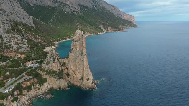 Pedra Longa Monolith emerging from the Sardinian sea