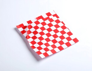 Checkered red and white plastic sheet
