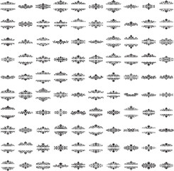 Vintage black vector ornament with elegant floral swirls