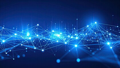 Abstract network of glowing points and lines (4)