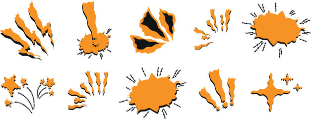Set of Decorative Symbolic Elements and Abstract Objects – Artistic Hand-Sketched Vector Illustration in Modern Colorful Style © Rifat