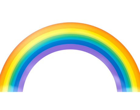 Realistic Rainbow Spectrum Arc, Transparent Background.