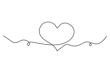 Continuous line heart drawing simple hand drawn art
