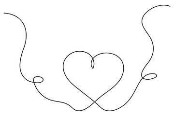 Continuous line heart drawing simple hand drawn art
