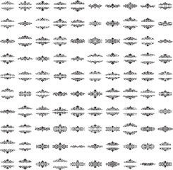 Decorative black vector ornament with classic swirl flourishes