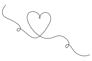 Continuous line heart drawing simple hand drawn art
