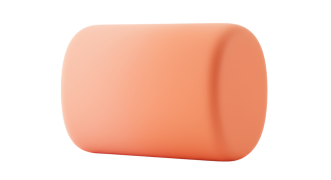 Abstract standalone object with soft gradient blur, peachy coral to bright orange gradient, fine grainy texture, clear contours, transparent background with copy space, studio lighting, concept of