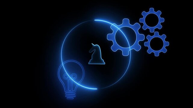 Strategic Planning concept is a process where organizations define their future vision, goals, and objectives, and outline how to achieve them. Strategic initiatives icon