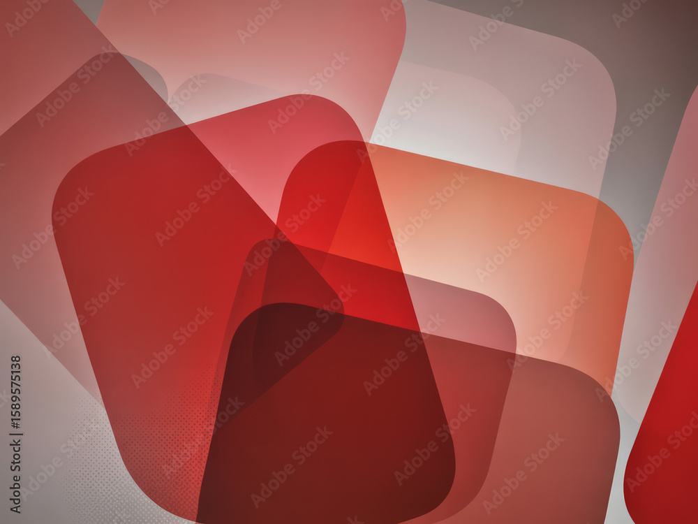 Poster abstract red and gray background with rounded rectangles and subtle textures