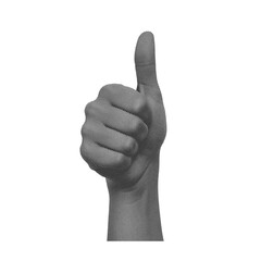 Graphic Hand Pointing Up Gesture in Halftone Style. Direction Success Symbol PNG