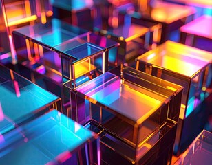 Abstract geometric shapes in vibrant colors (4)