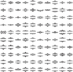 Intricate black vector ornament with vintage floral swirls